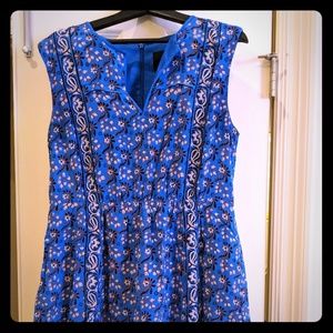 Blue Jcrew Silk patterned dress